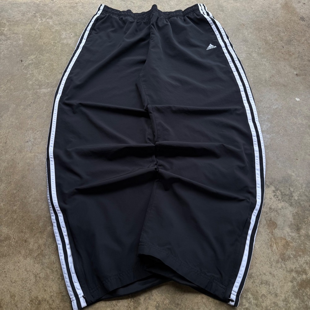Vintage Y2K Adidas Baggy Track Pants Sporty Gorpcore Black XL (g3b)